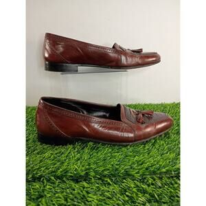 Stanley Blacker Burgundy Leather Tassel Loafer Size 9.5 M